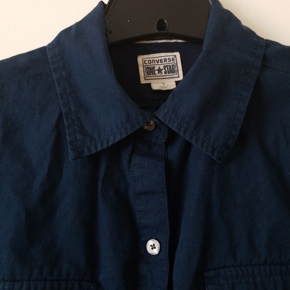 Converse Navy Button Down size Large